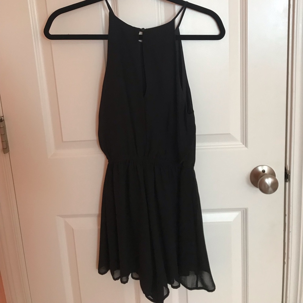 LUSH black chiffon romper!